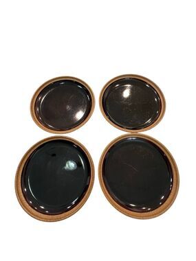 Set of 4 Mikasa Le Buffet Potter's Secret Japan Round Dinner Plates Brown